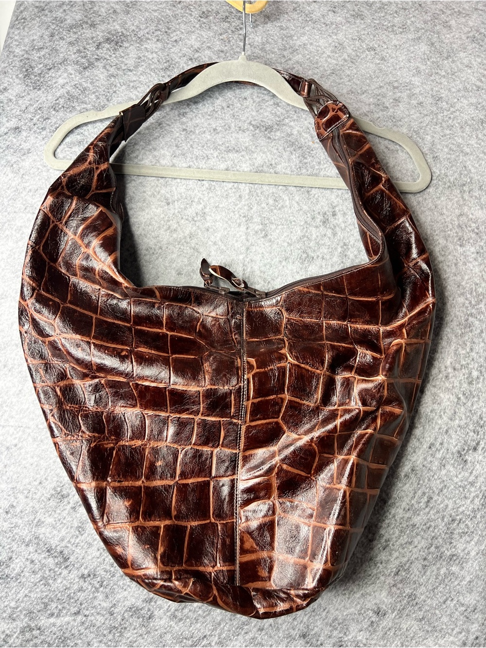 Vintage Susan Gail croc hobo bag